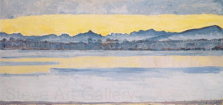 Ferdinand Hodler Genfersee mit Mont-Blanc in der Morgendammerung